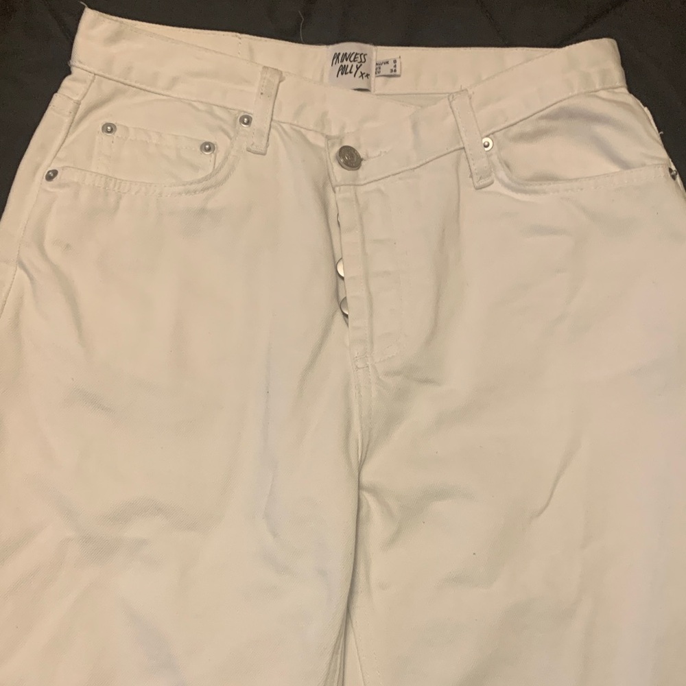 Princess Polly Cream Denim Pants